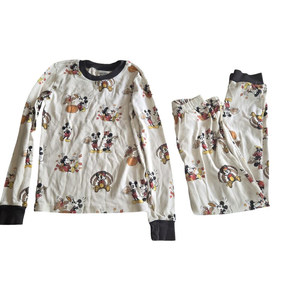 Pottery Barn Kids Mickey Mouse Thanksgiving Pajama Set Size: 10